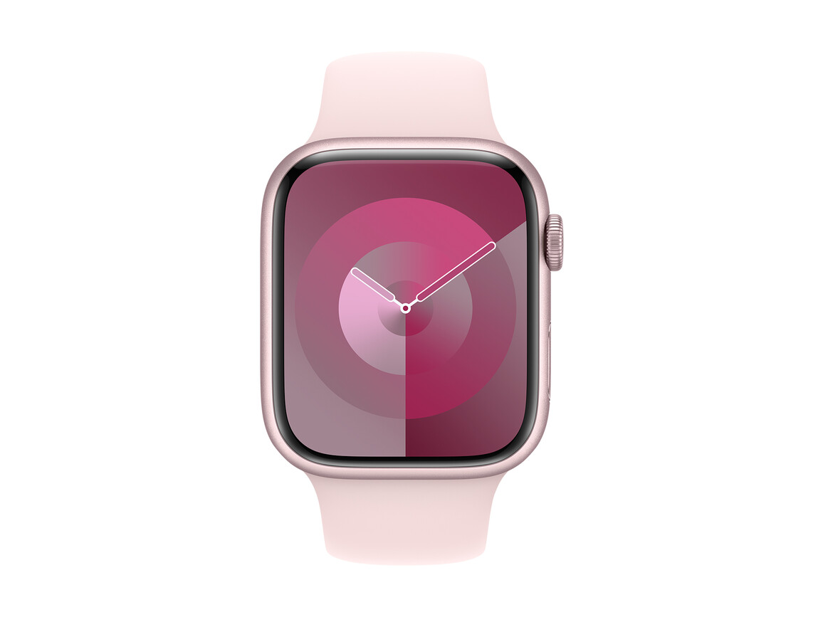 Apple Watch 45mm Sportarmband, hellrosa, S/M