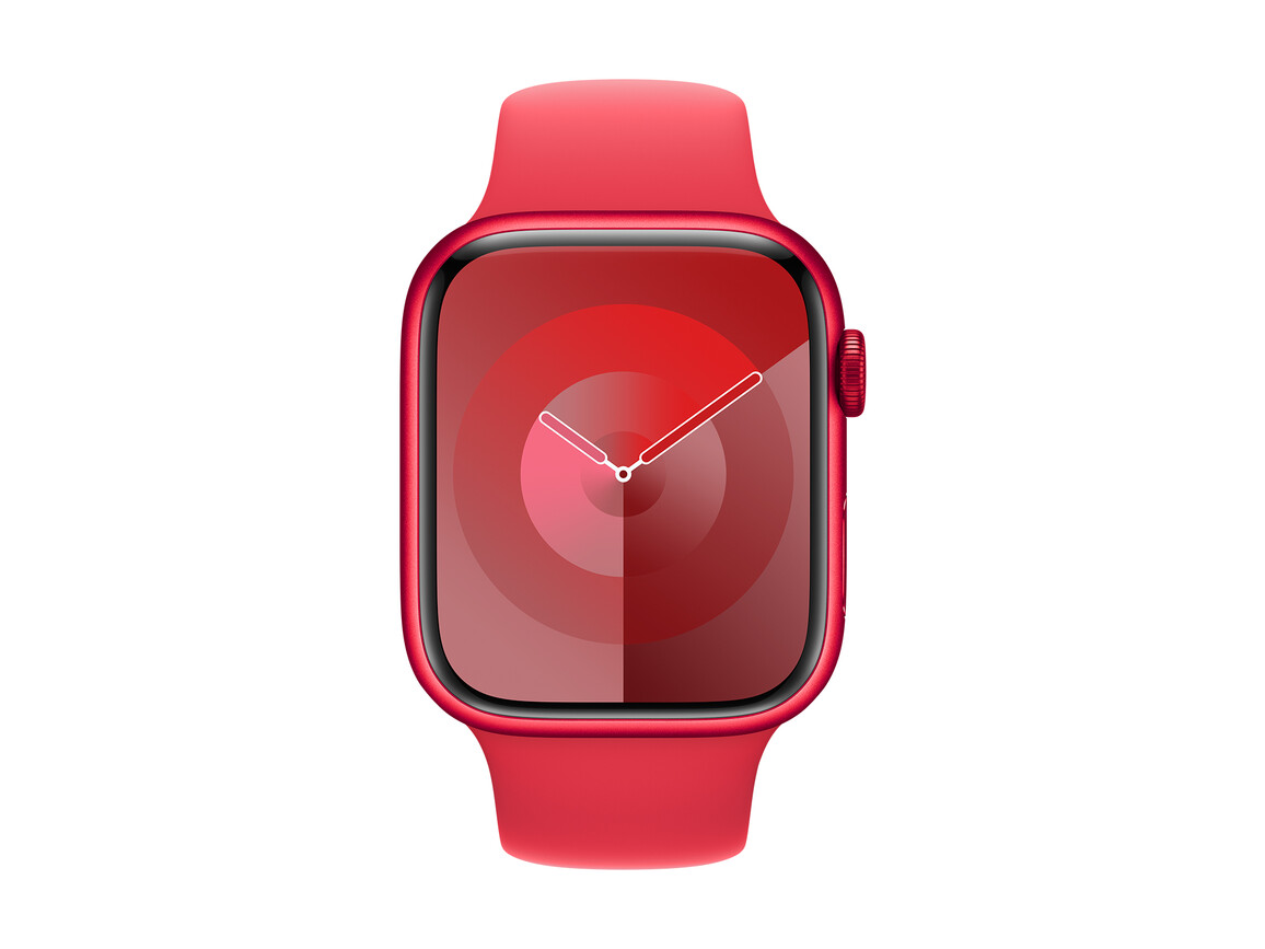 Apple Watch 45mm Sportarmband, rot, S/M