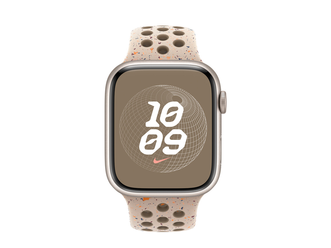 Apple Watch 45mm Nike Sportarmband, Desert Stone, M/L