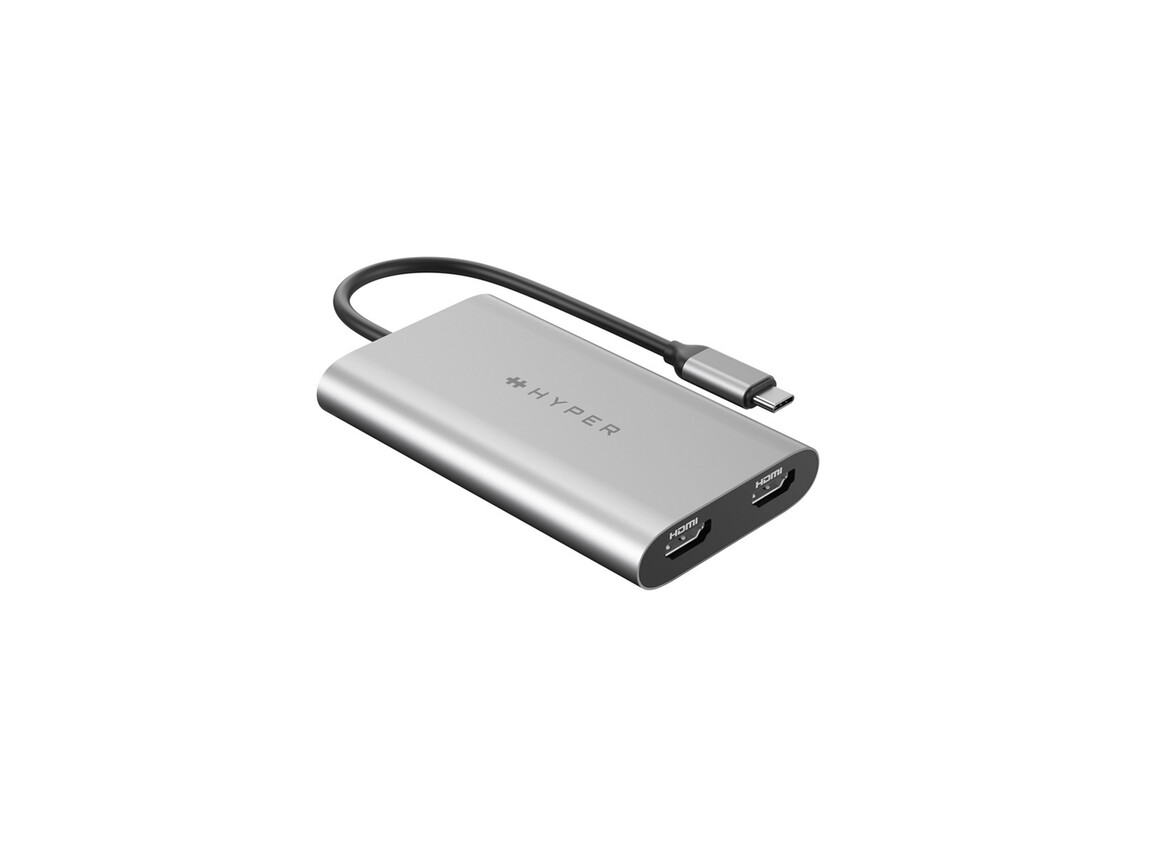 Hyper - HyperDrive Dual 4K HDMI Adapter für M1/M2/M3 MacBook, silber