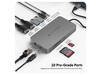 Hyper- HyperDrive Dual 4K HDMI 10-in-1 USB-C-Hub für M1-, M2- und M3-MacBooks, silber