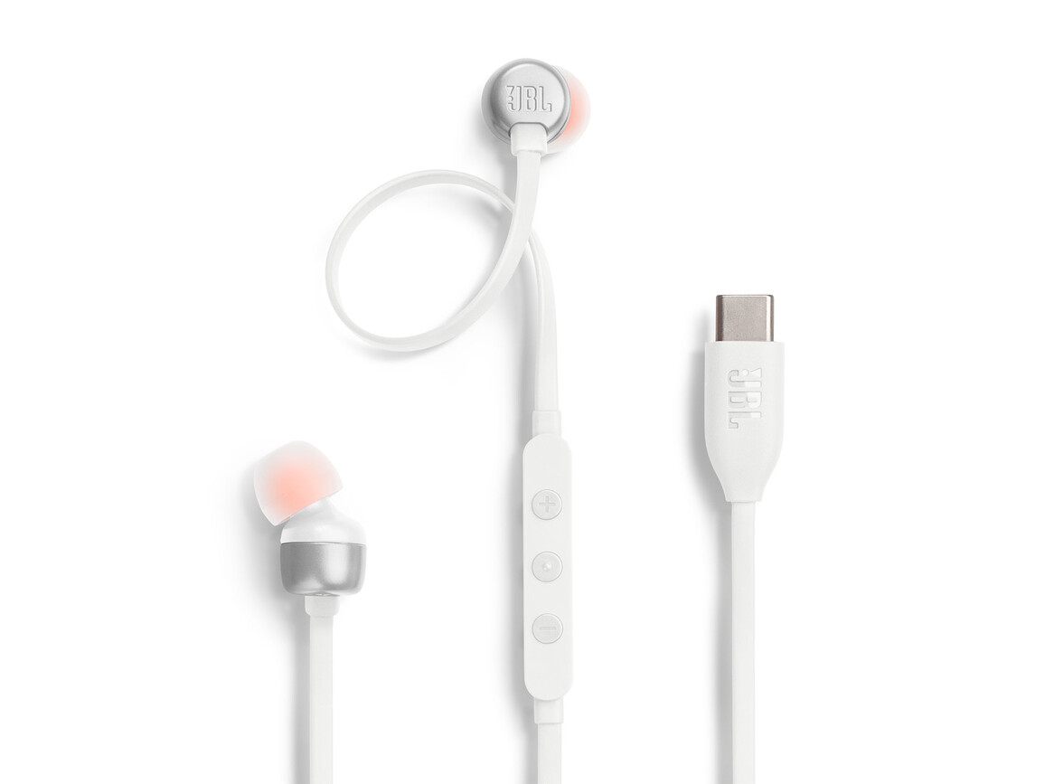 JBL TUNE310C, kabelgebundener USB-C In-Ear Kopfhörer, weiß