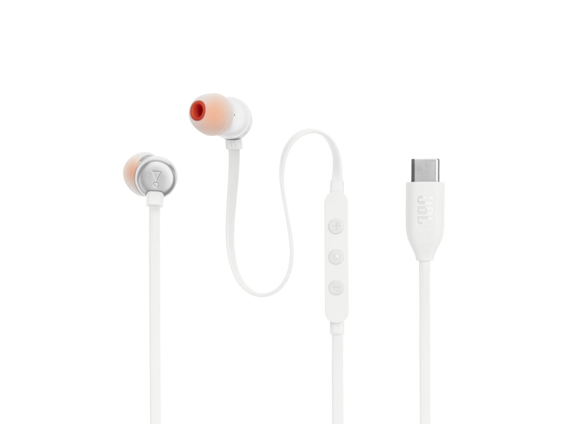 JBL TUNE310C, kabelgebundener USB-C In-Ear Kopfhörer, weiß