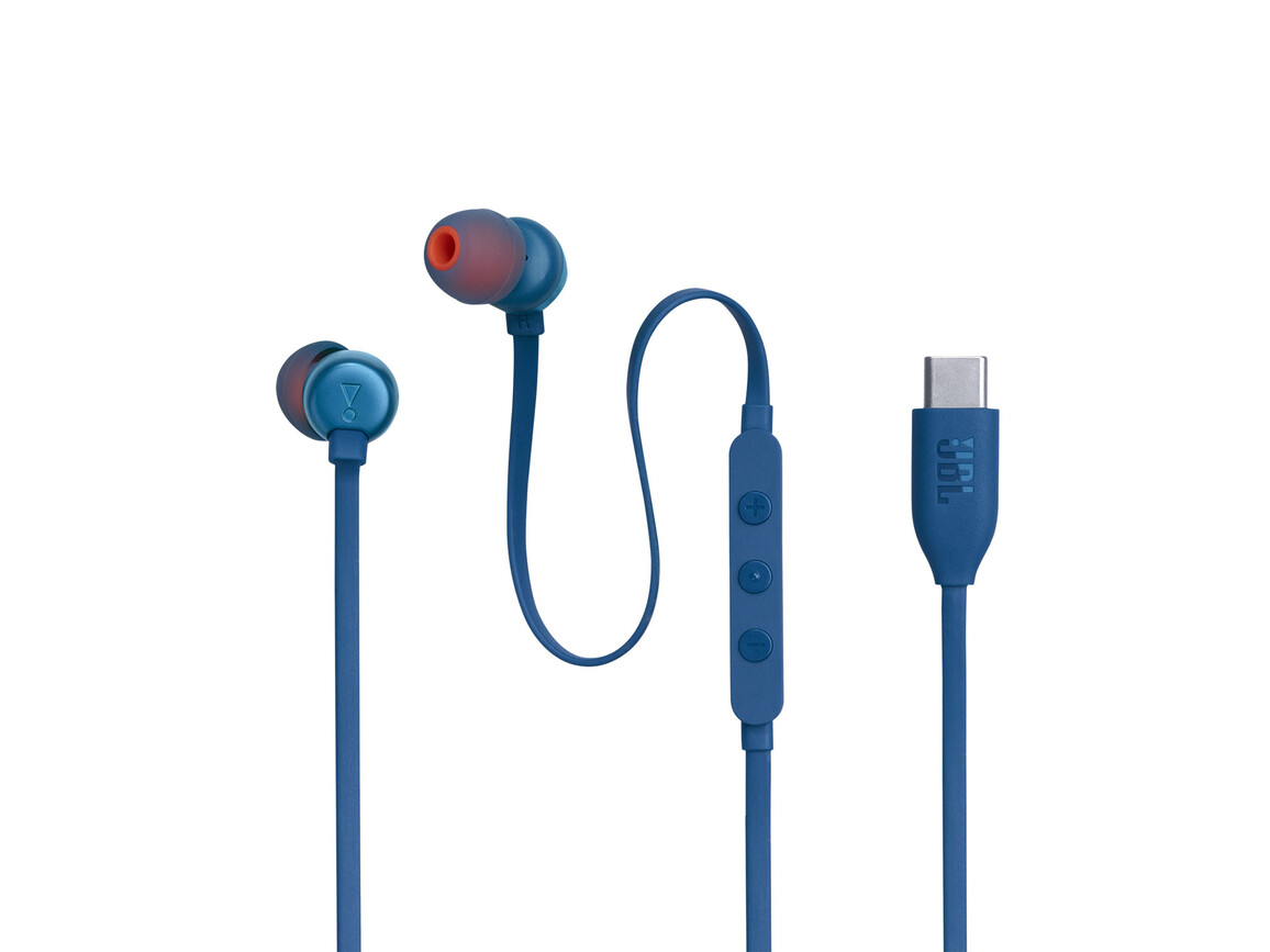 JBL TUNE310C, kabelgebundener USB-C In-Ear Kopfhörer, blau