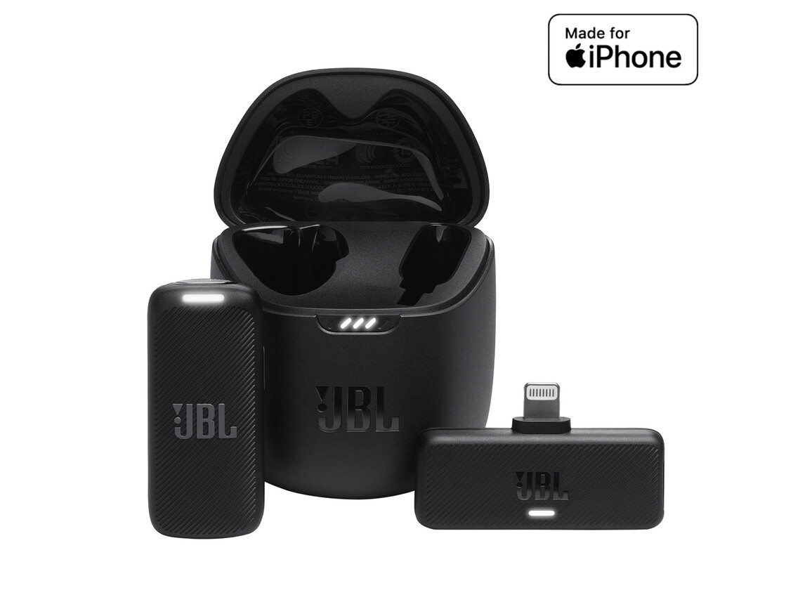 JBL Quantum Stream tragbares, kabelloses Streaming-Mikrofon, Lightning, schwarz