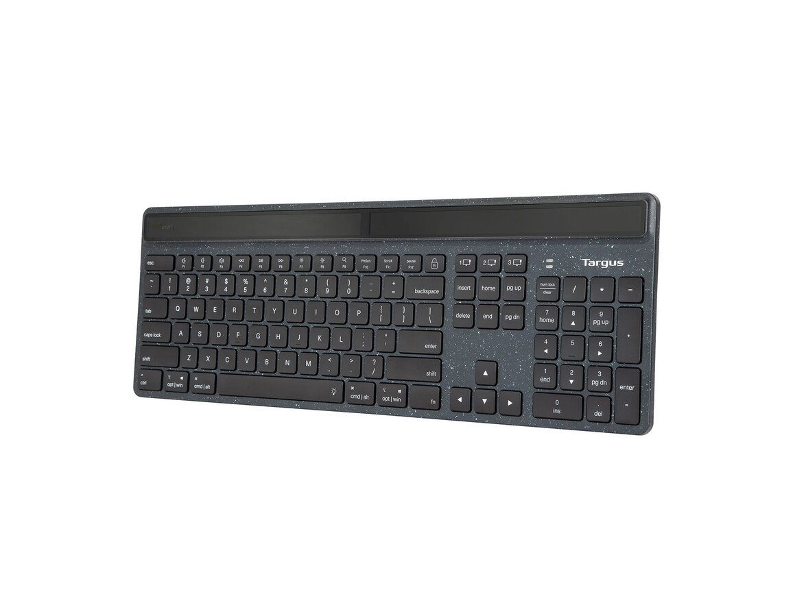 Targus EcoSmart Energieerfassende antimikrobielle Bluetooth Tastatur (DE), schwarz