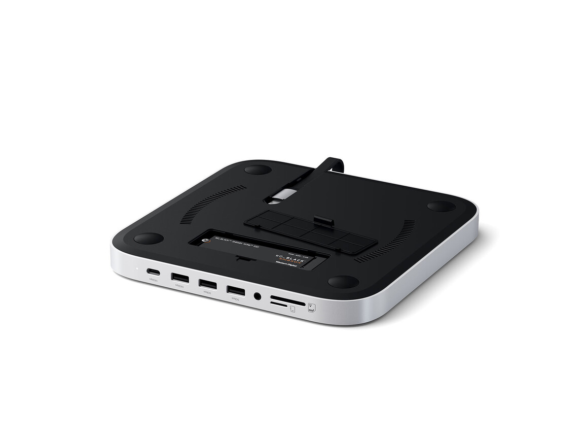 Satechi Aluminium Stand Hub für Mac mini M1/M2 mit NVMe SSD Gehäuse, silber