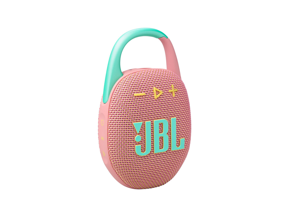JBL Clip5, Bluetooth-Lautsprecher mit Karabinerhaken, pink
