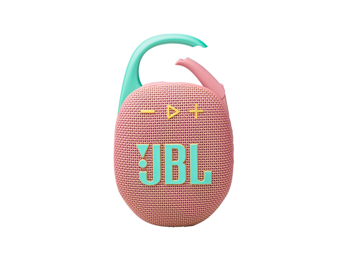 JBL Clip5, Bluetooth-Lautsprecher mit Karabinerhaken, pink