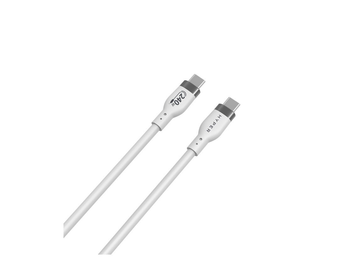 Hyper 240W USB-C 2m Silikon Ladekabel, weiß