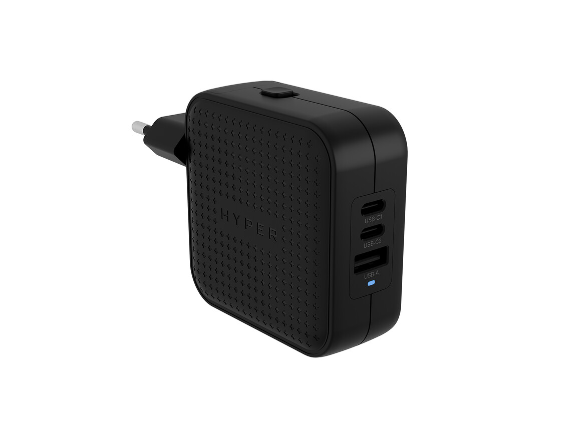 Hyper - HyperJuice 70W USB-C GaN Ladegerät mit Reiseadapter, schwarz