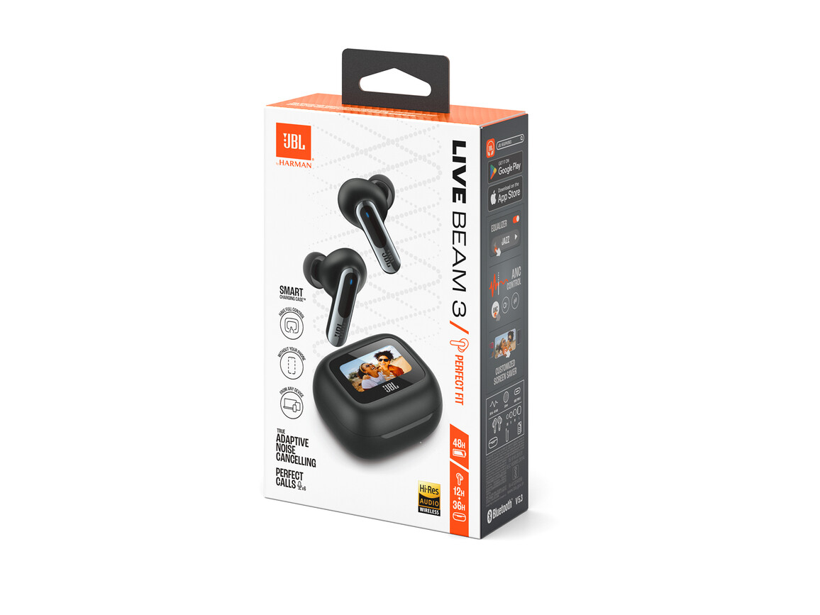 JBL Live Beam 3, kabelloser In-Ear Kopfhörer, schwarz