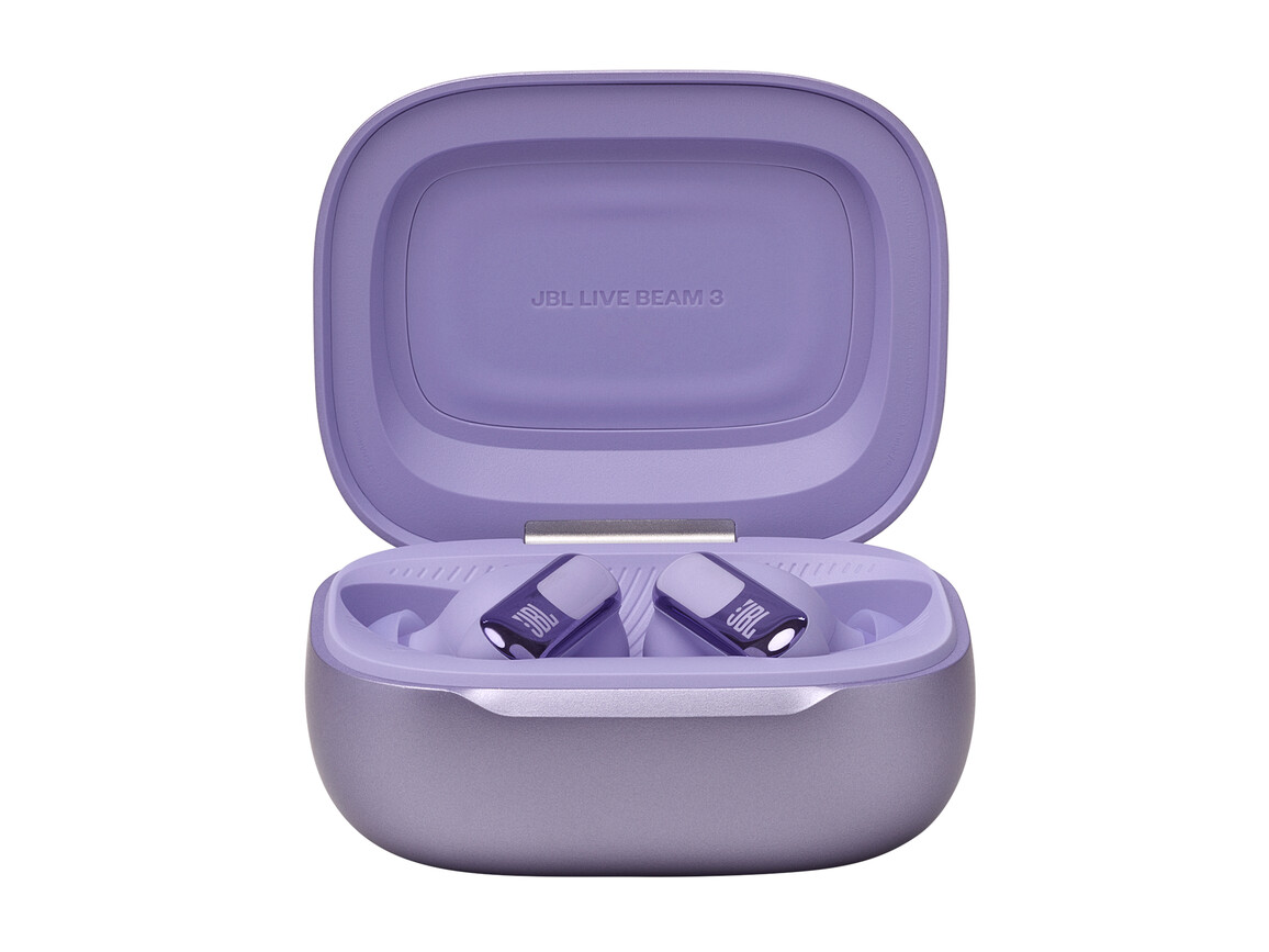 JBL Live Beam 3, kabelloser In-Ear Kopfhörer, lila