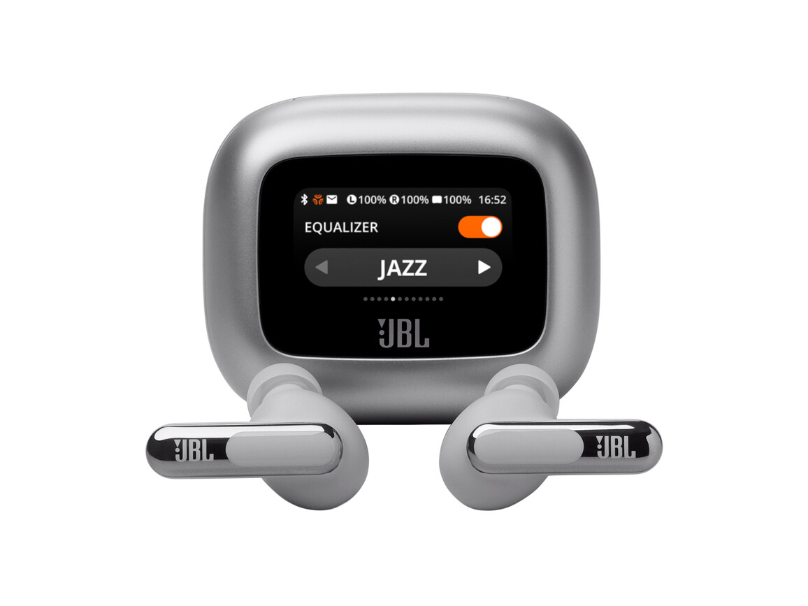 JBL Live Beam 3, kabelloser In-Ear Kopfhörer, silber