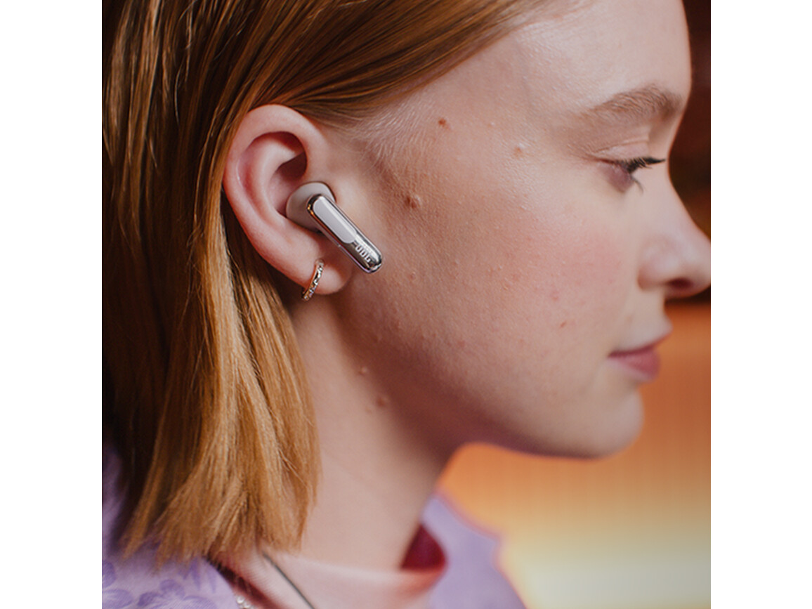 JBL Live Beam 3, kabelloser In-Ear Kopfhörer, silber