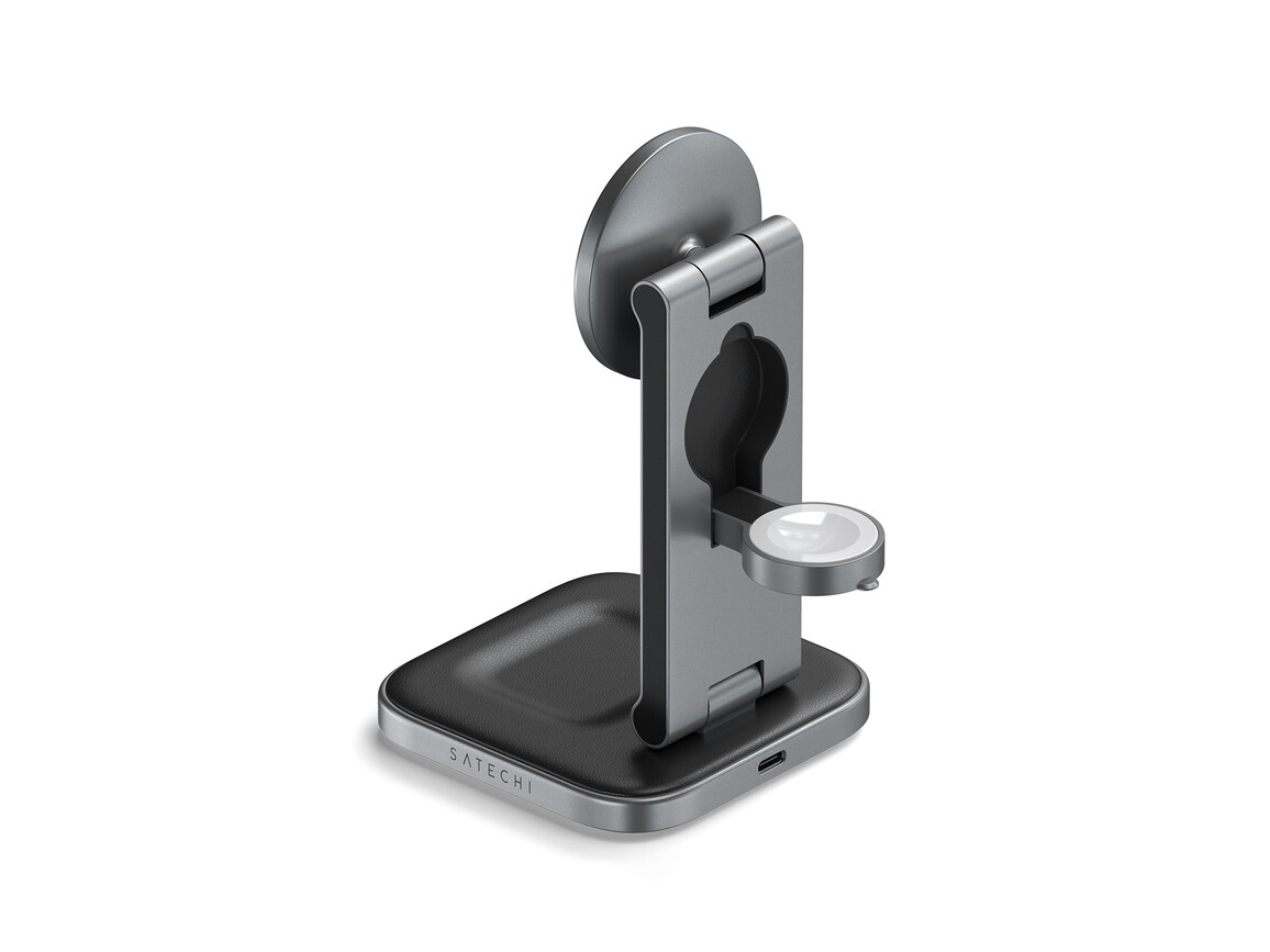 Satechi 3-in-1 Foldable Qi2 Wireless Charging Stand, schwarz