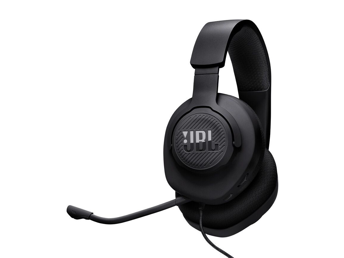 JBL Quantum 100 M2, kabelgebundener Over-Ear-Gaming-Headset mit Mikrofon, schwarz