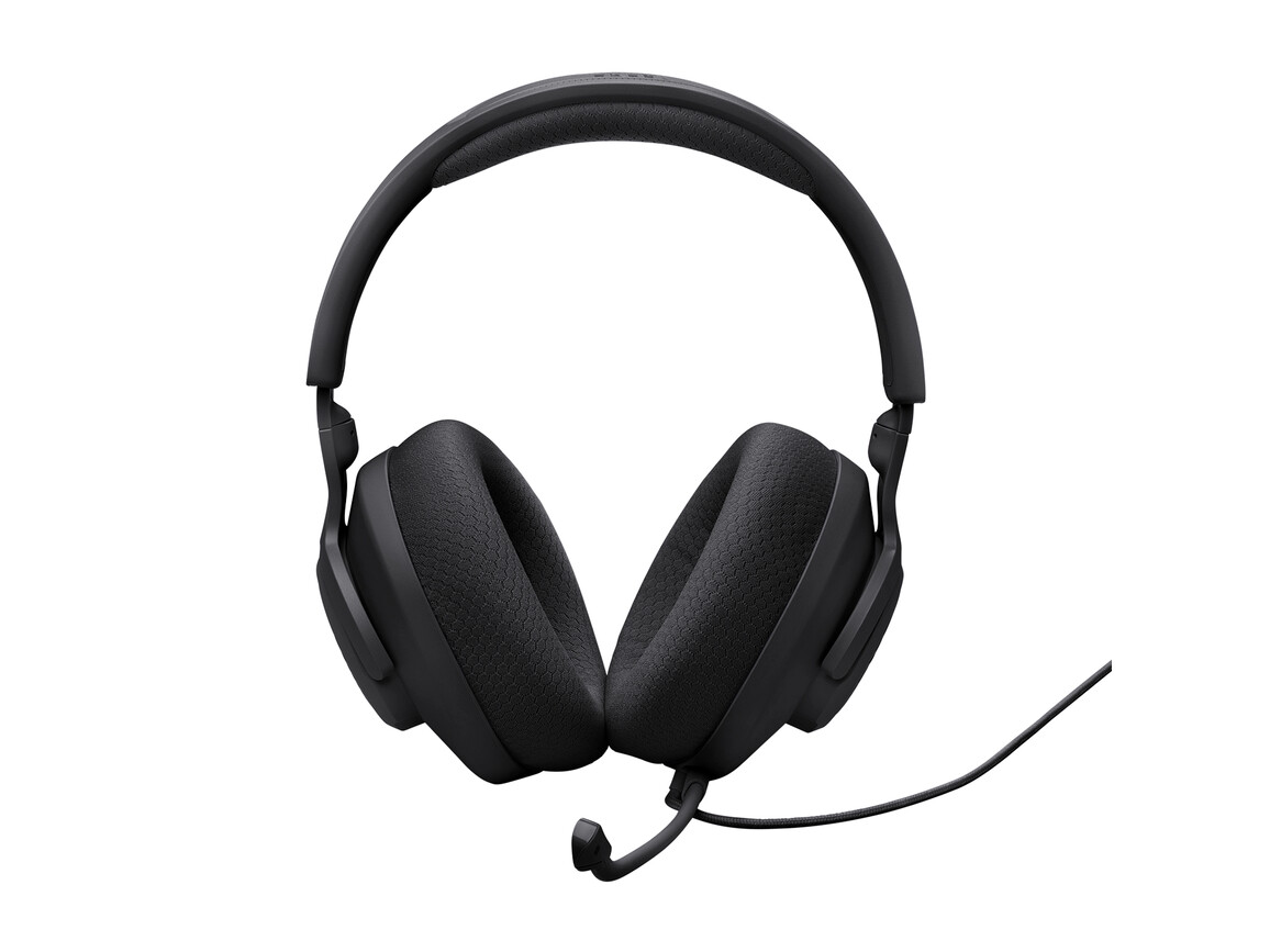 JBL Quantum 100 M2, kabelgebundener Over-Ear-Gaming-Headset mit Mikrofon, schwarz