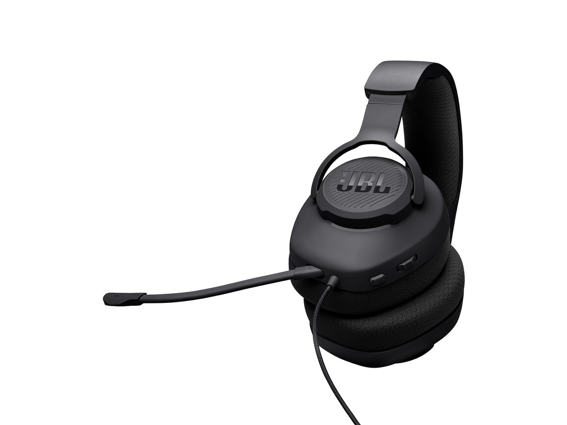 JBL Quantum 100 M2, kabelgebundener Over-Ear-Gaming-Headset mit Mikrofon, schwarz