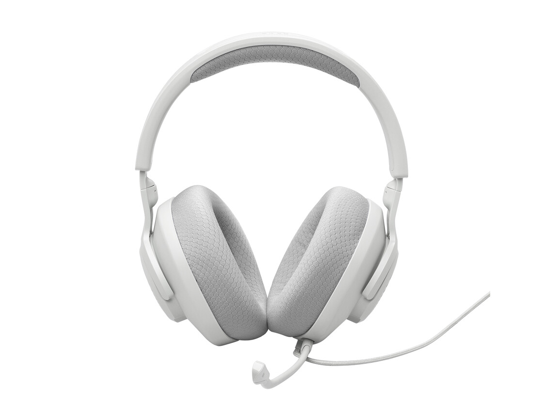 JBL Quantum 100 M2, kabelgebundenes Over-Ear-Gaming-Headset mit Mikrofon, weiss