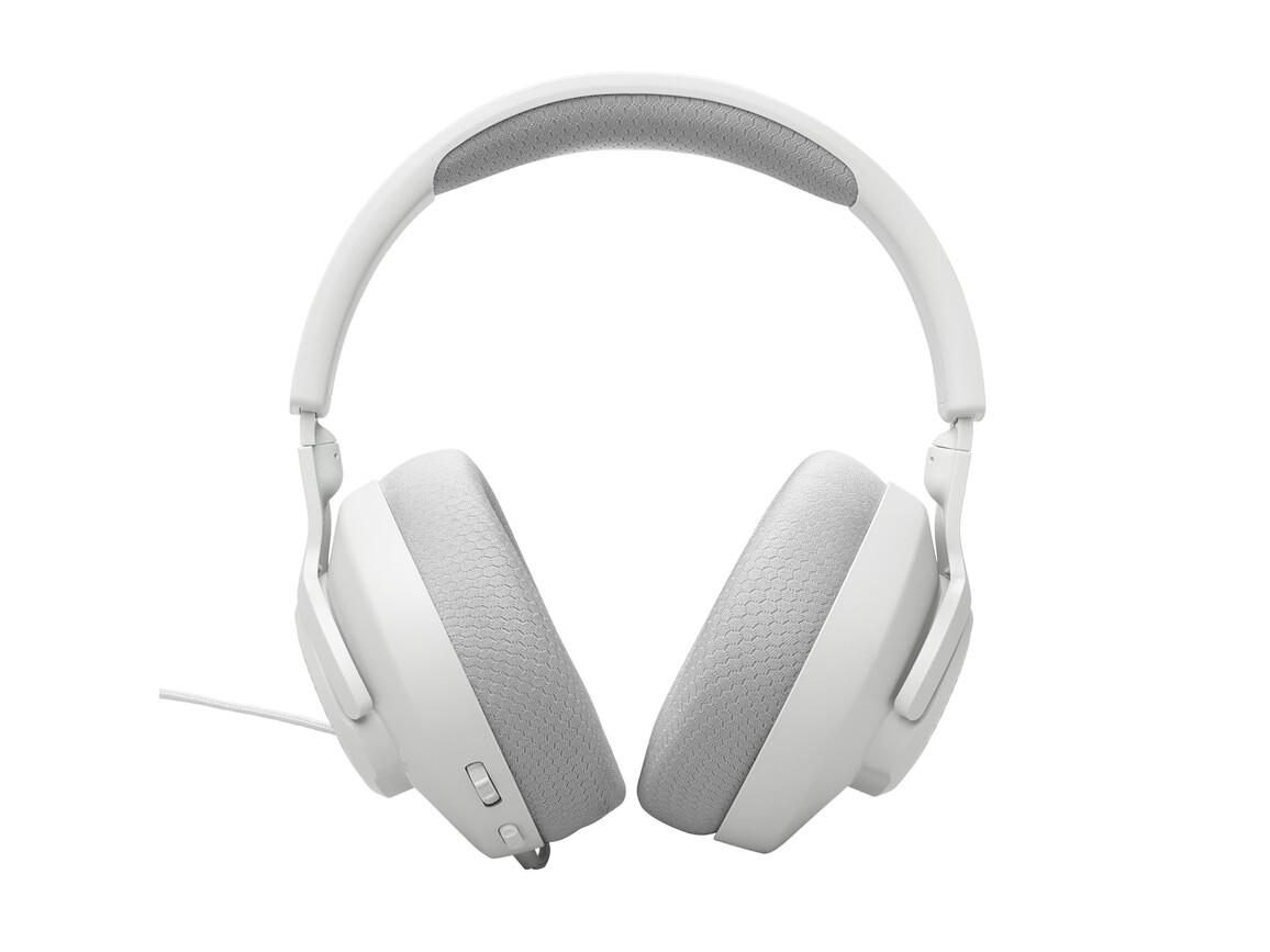 JBL Quantum 100 M2, kabelgebundenes Over-Ear-Gaming-Headset mit Mikrofon, weiss