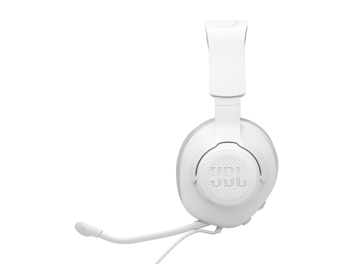 JBL Quantum 100 M2, kabelgebundenes Over-Ear-Gaming-Headset mit Mikrofon, weiss