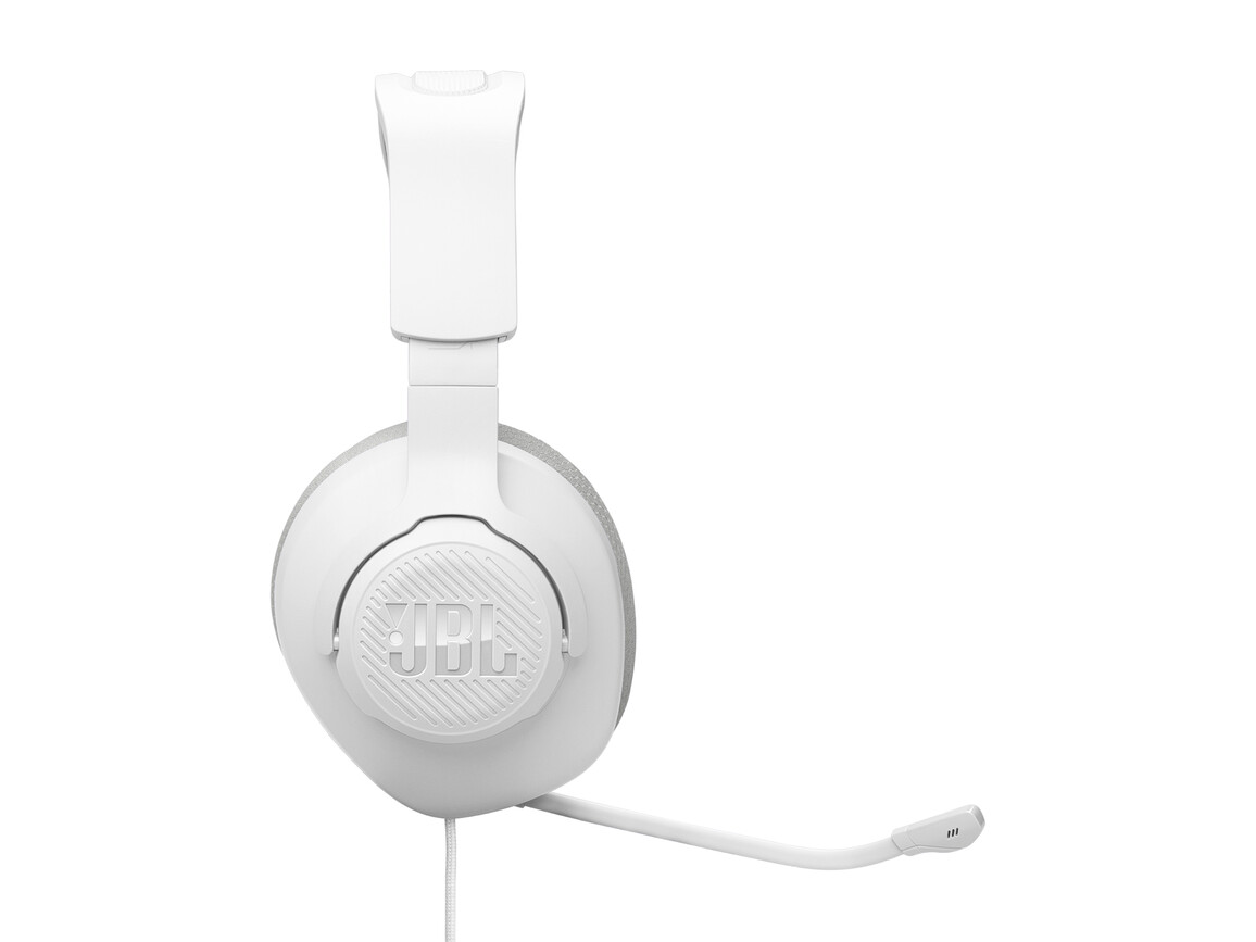 JBL Quantum 100 M2, kabelgebundenes Over-Ear-Gaming-Headset mit Mikrofon, weiss