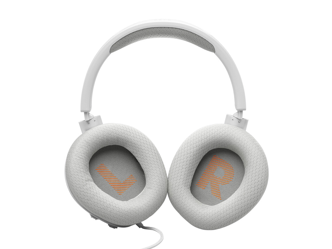 JBL Quantum 100 M2, kabelgebundenes Over-Ear-Gaming-Headset mit Mikrofon, weiss