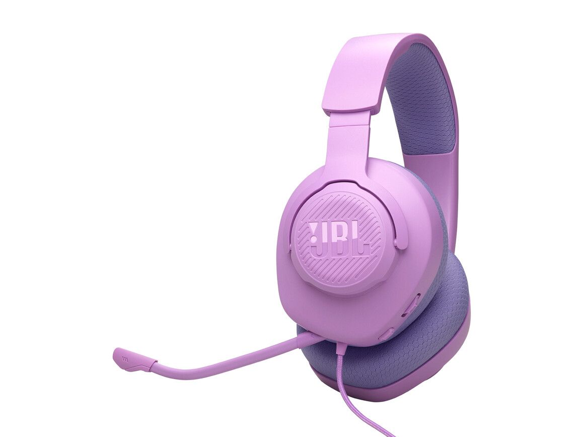 JBL Quantum 100 M2, kabelgebundenes Over-Ear-Gaming-Headset mit Mikrofon, lila