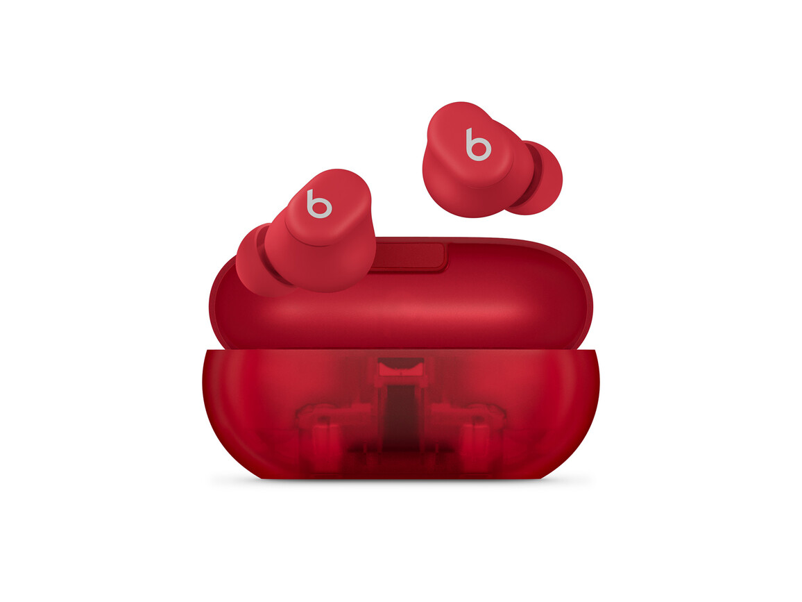 Beats Solo Buds, komplett kabellose In-Ear Kopfhörer, transparent rot