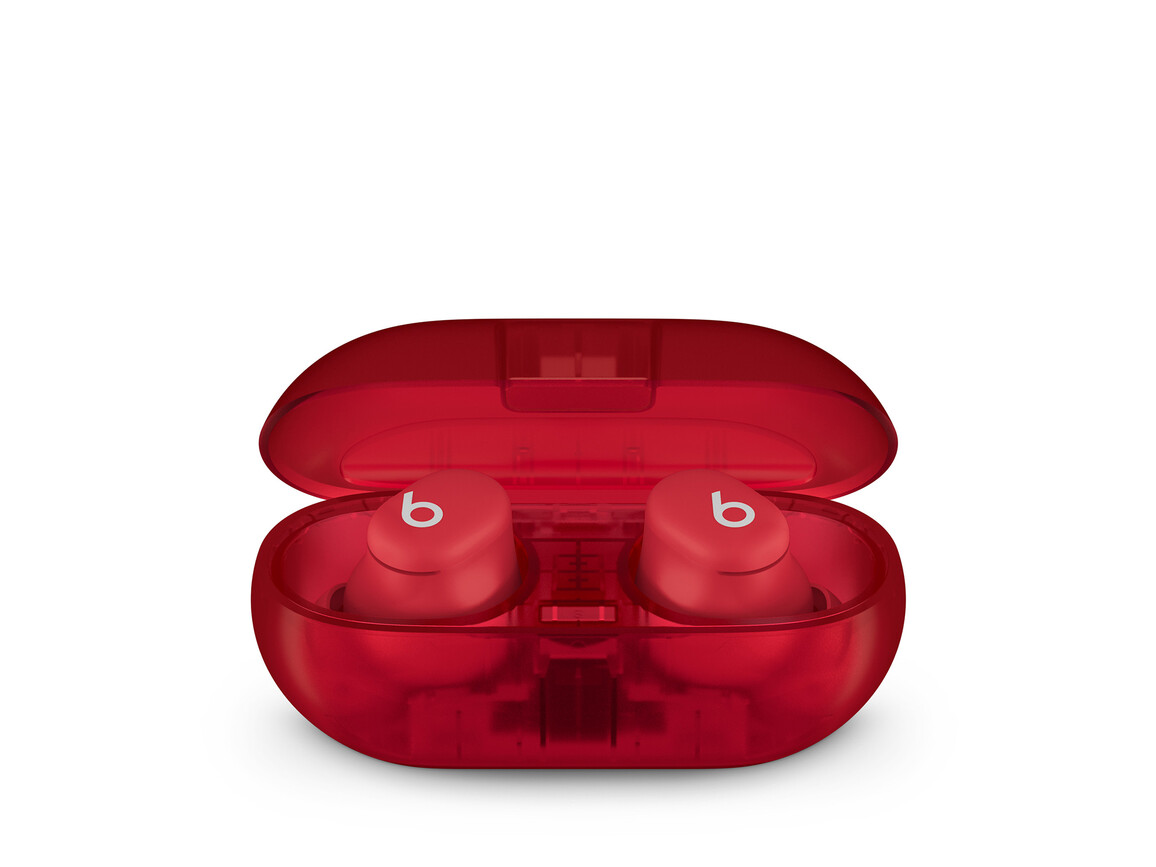 Beats Solo Buds, komplett kabellose In-Ear Kopfhörer, transparent rot