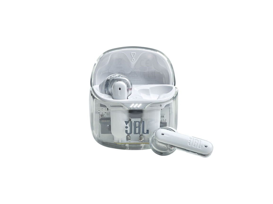 JBL Tune FLEX GHOST TWS, kabelloser In-Ear Bluetooth Kopfhörer, weiß