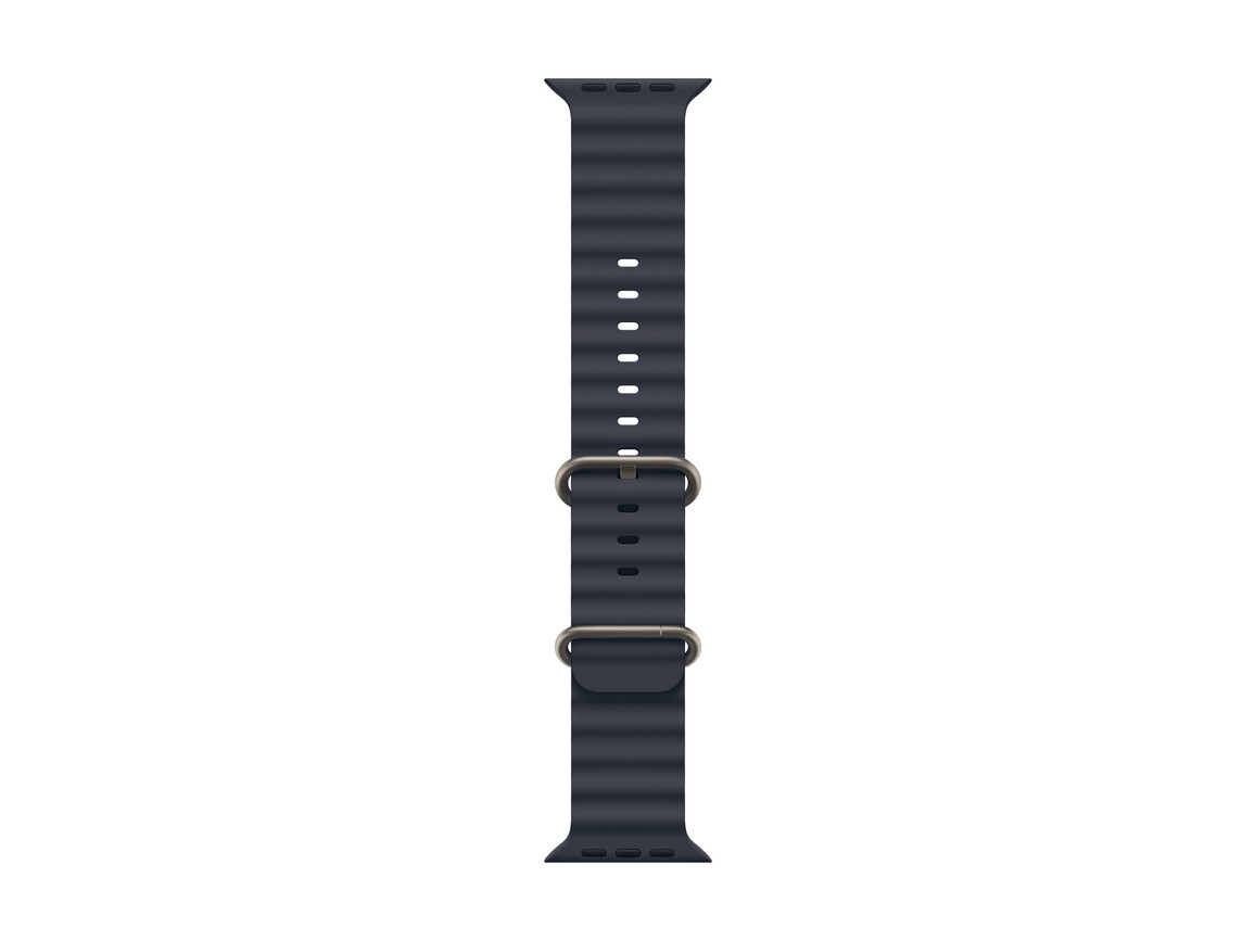 Apple Watch 49mm Ocean-Armband, blau - Gehäusefarbe schwarz
