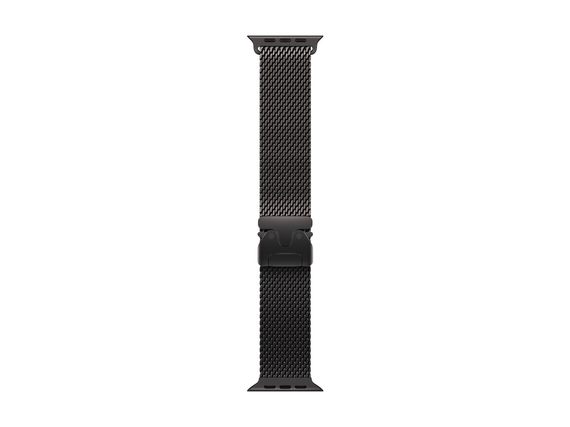 Apple Watch 49mm Milanaise Armband, Titan schwarz - large