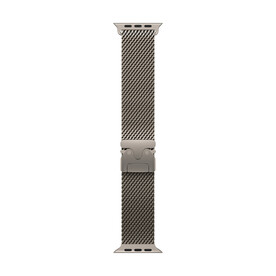 Apple Watch 49mm Milanaise Armband, Titan natur - medium