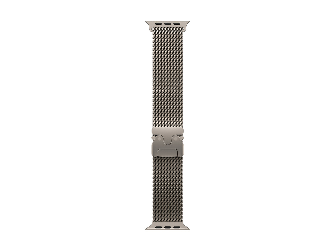 Apple Watch 49mm Milanaise Armband, Titan natur - medium