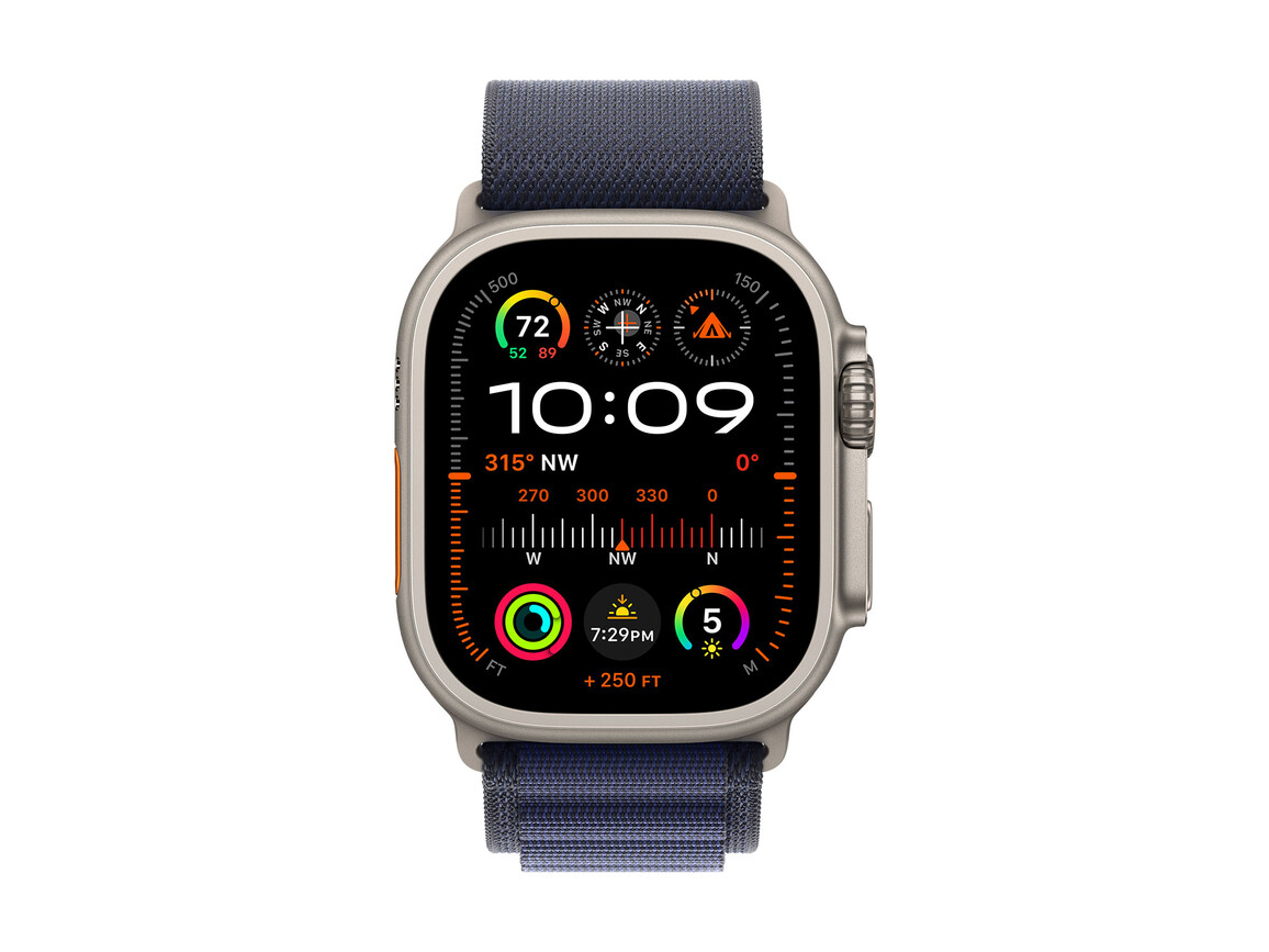 Apple Watch 49mm Alpin-Loop, marine - small - Gehäusefarbe natur>