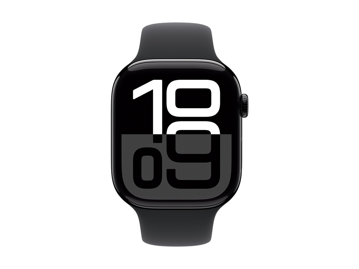 Apple Watch 46mm Sportarmband, schwarz - S/M