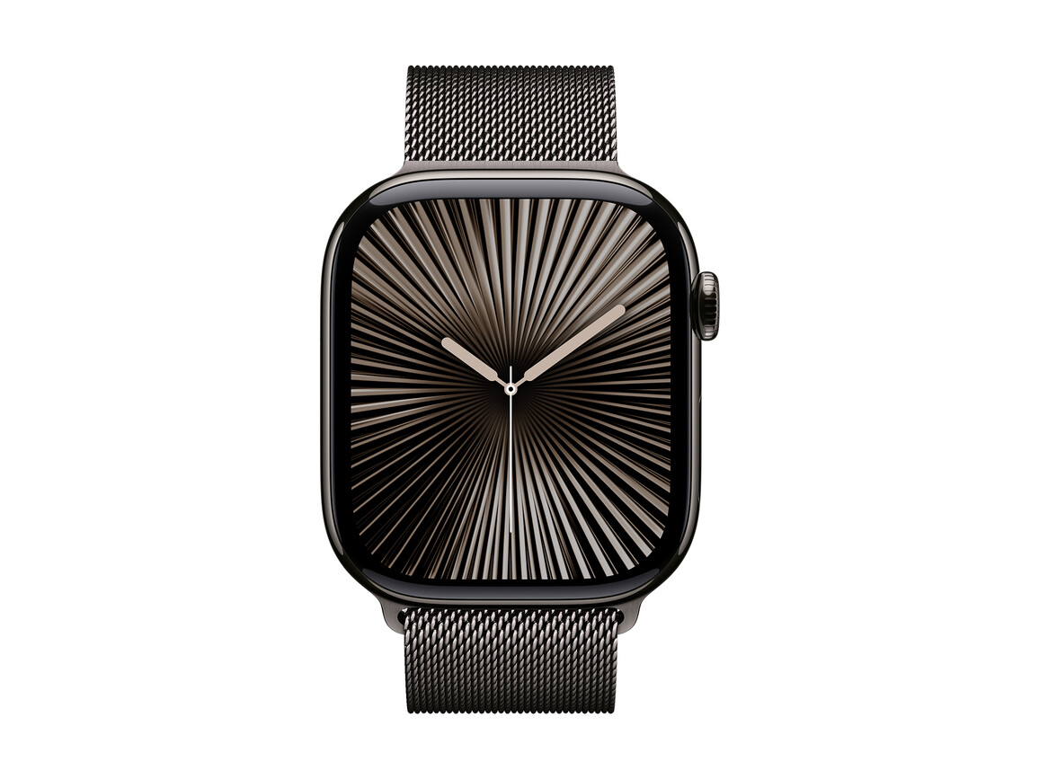 Apple Watch 46mm Milanaise-Armband, schiefer - S/M