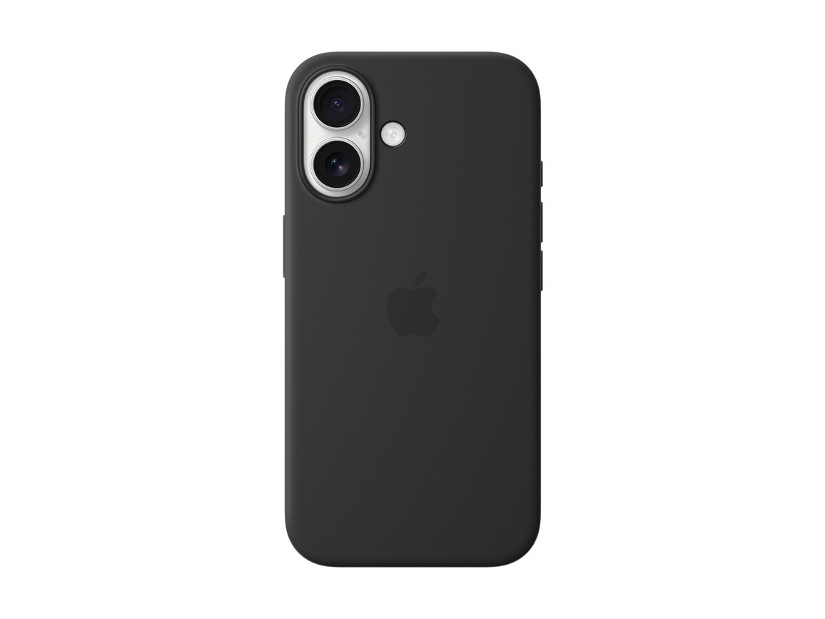 Apple iPhone 16 Silikon Case mit MagSafe, schwarz
