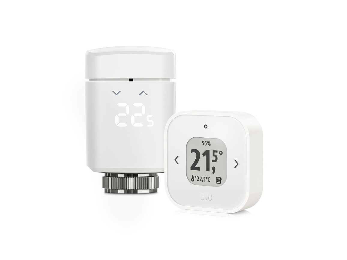 Eve Thermo Raumkomfort-Set für Apple Home, 1 Eve Thermo + 1 Eve Thermo Control