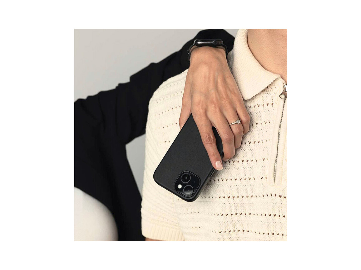 Vonmählen Kunstleder-Case für iPhone 16 Plus, schwarz