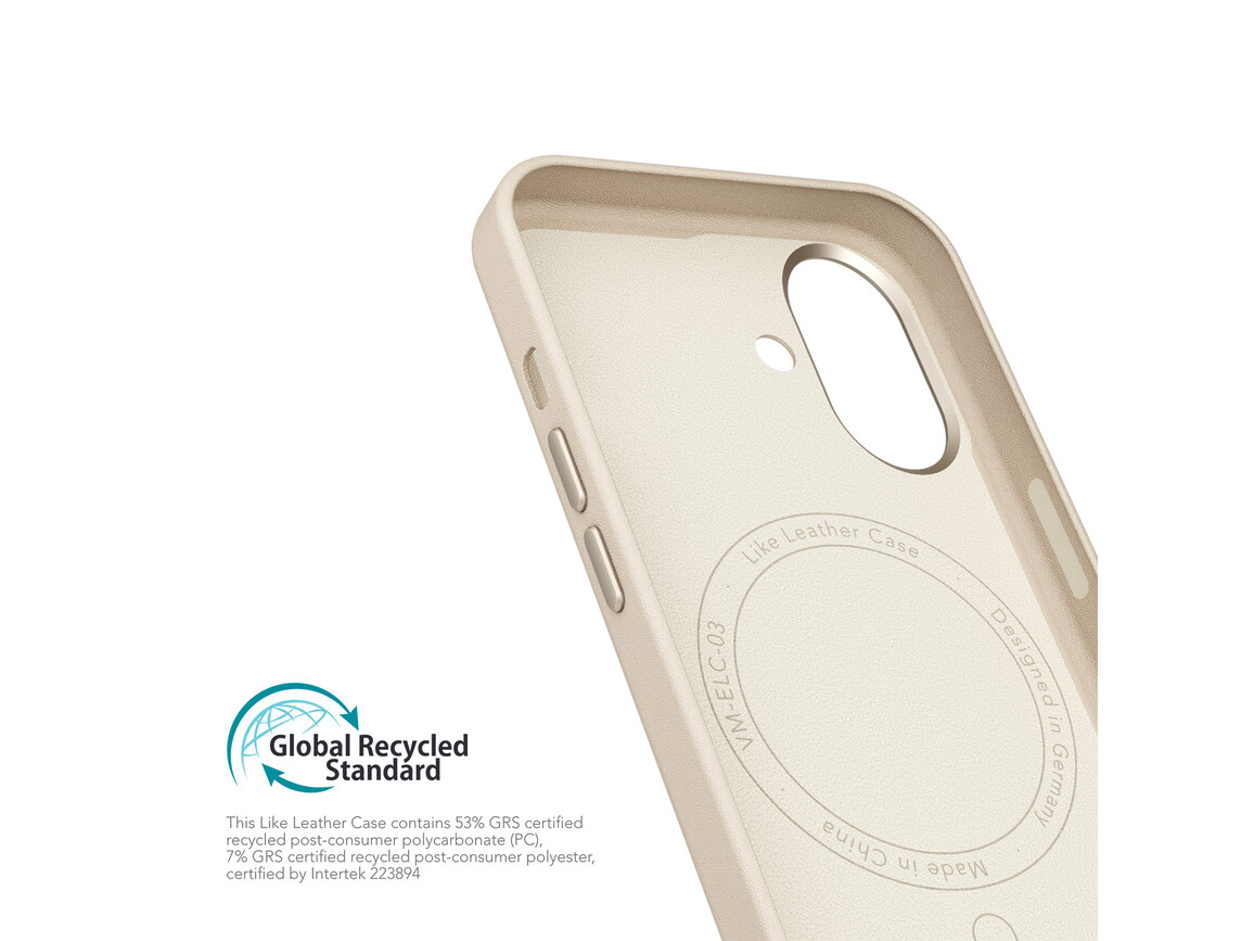 Vonmählen Kunstleder-Case für iPhone 16 Plus, beige