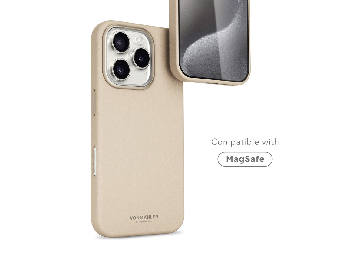 Vonmählen Kunstleder-Case für iPhone 16 Pro Max, beige