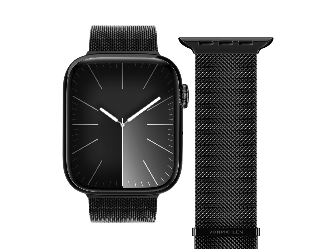 Vonmählen Milanese-Armband 2 für Apple Watch 42/44/45/49 mm, schwarz