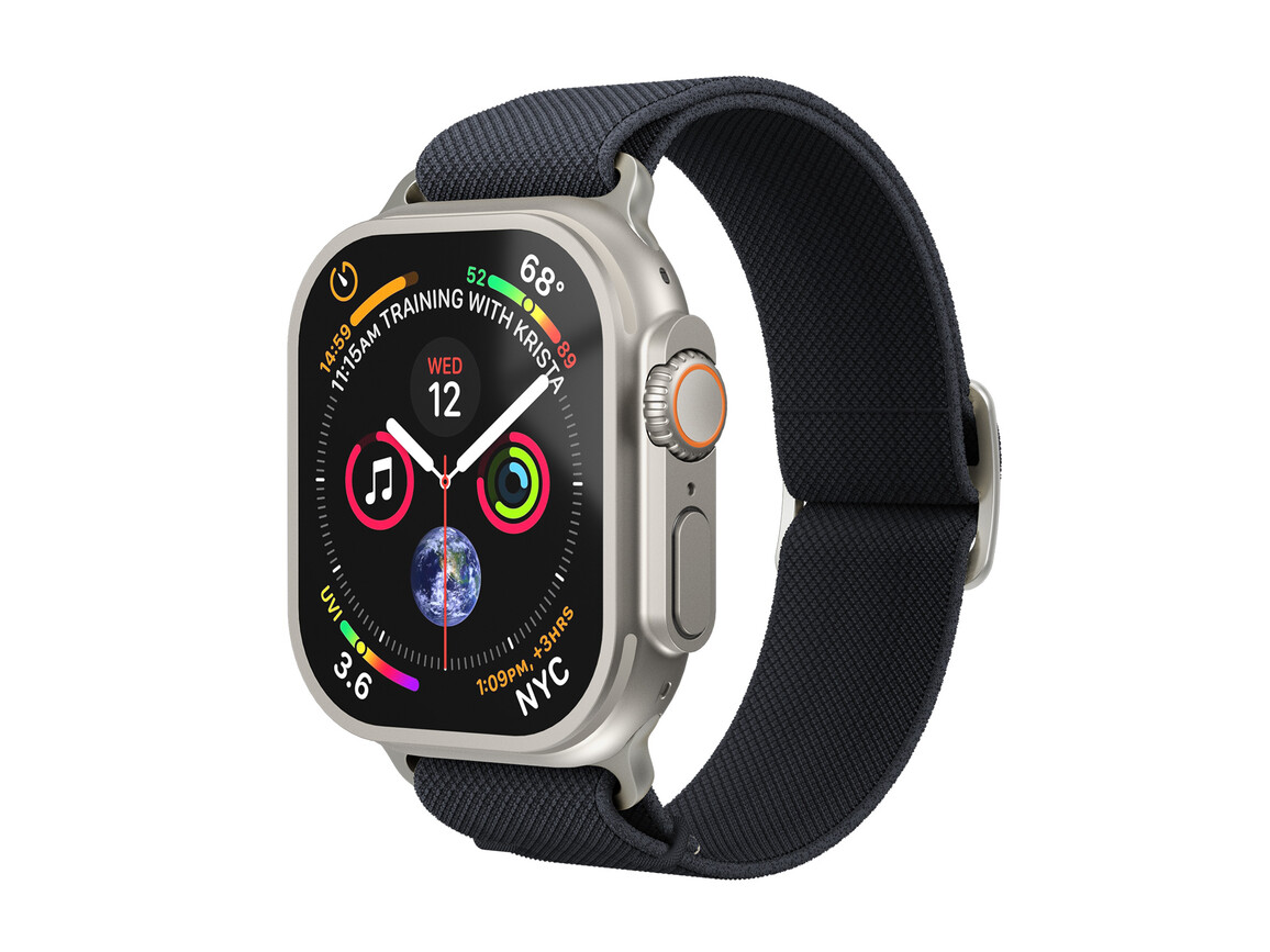 Vonmählen Classic Nylon-Armband für Apple Watch 42/44/45/49 mm, dunkelblau