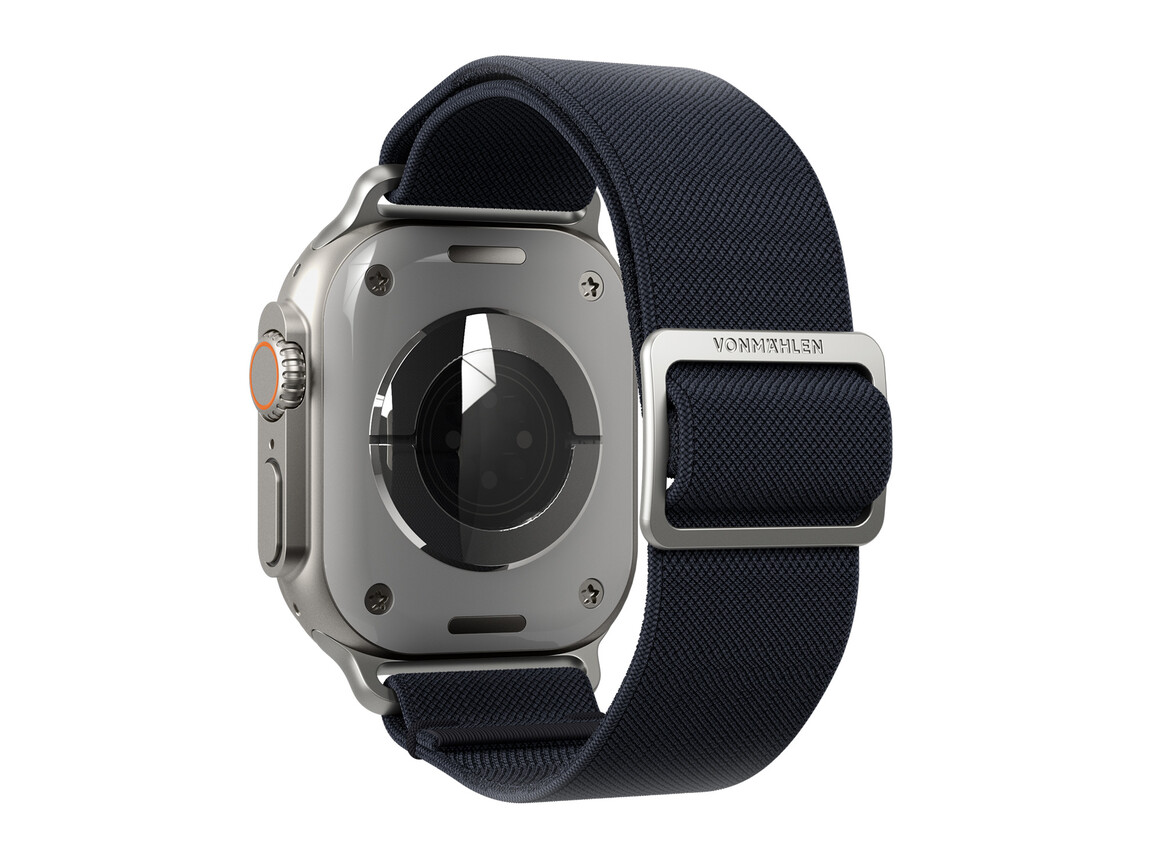 Vonmählen Classic Nylon-Armband für Apple Watch 42/44/45/49 mm, dunkelblau