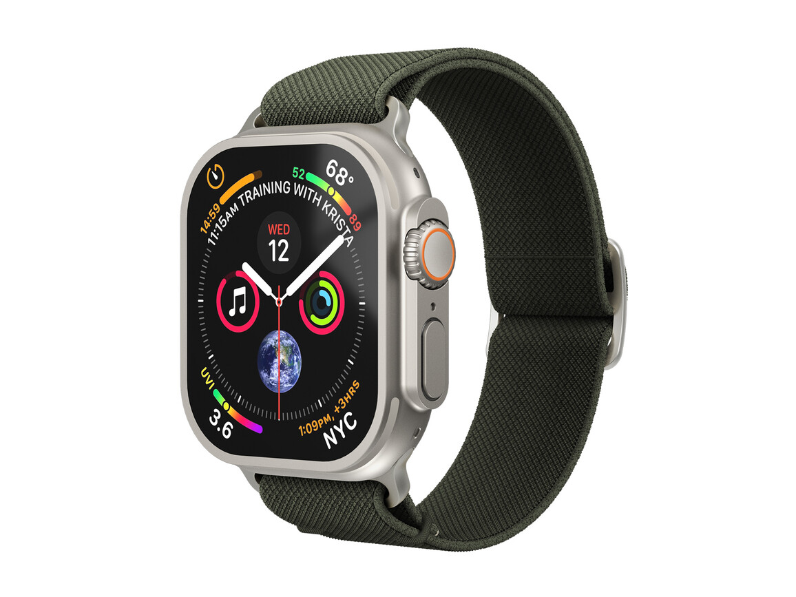 Vonmählen Classic Nylon-Armband für Apple Watch 42/44/45/49 mm, olivgrün