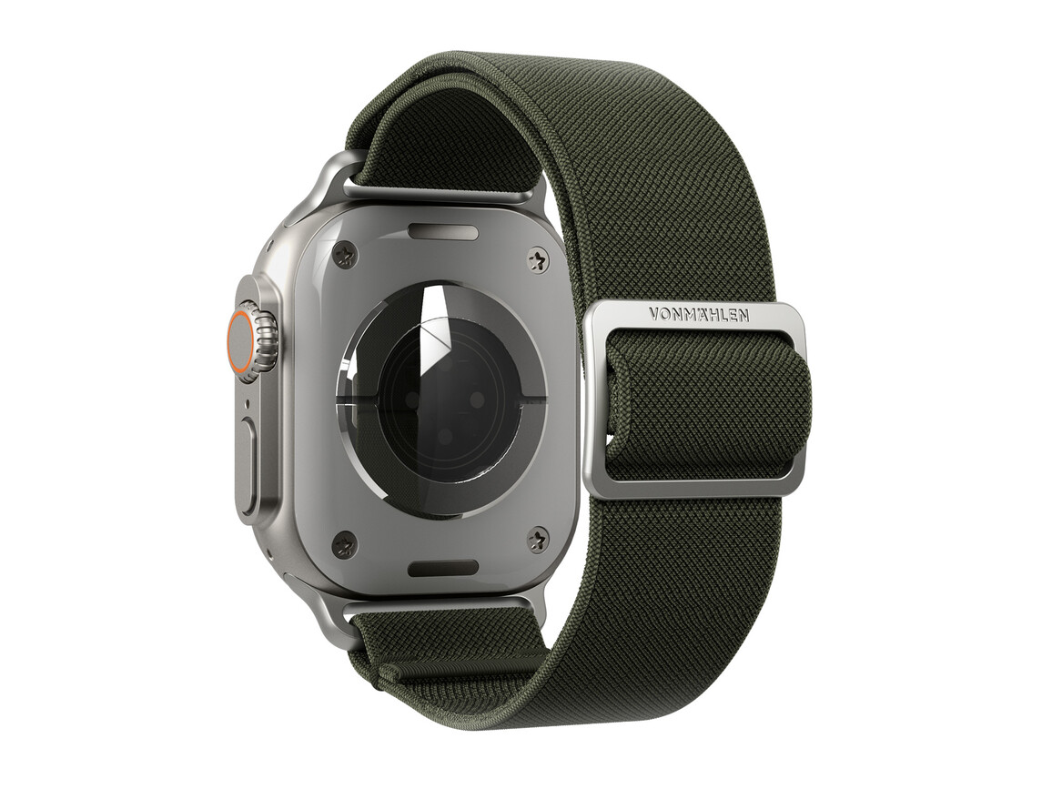 Vonmählen Classic Nylon-Armband für Apple Watch 42/44/45/49 mm, olivgrün