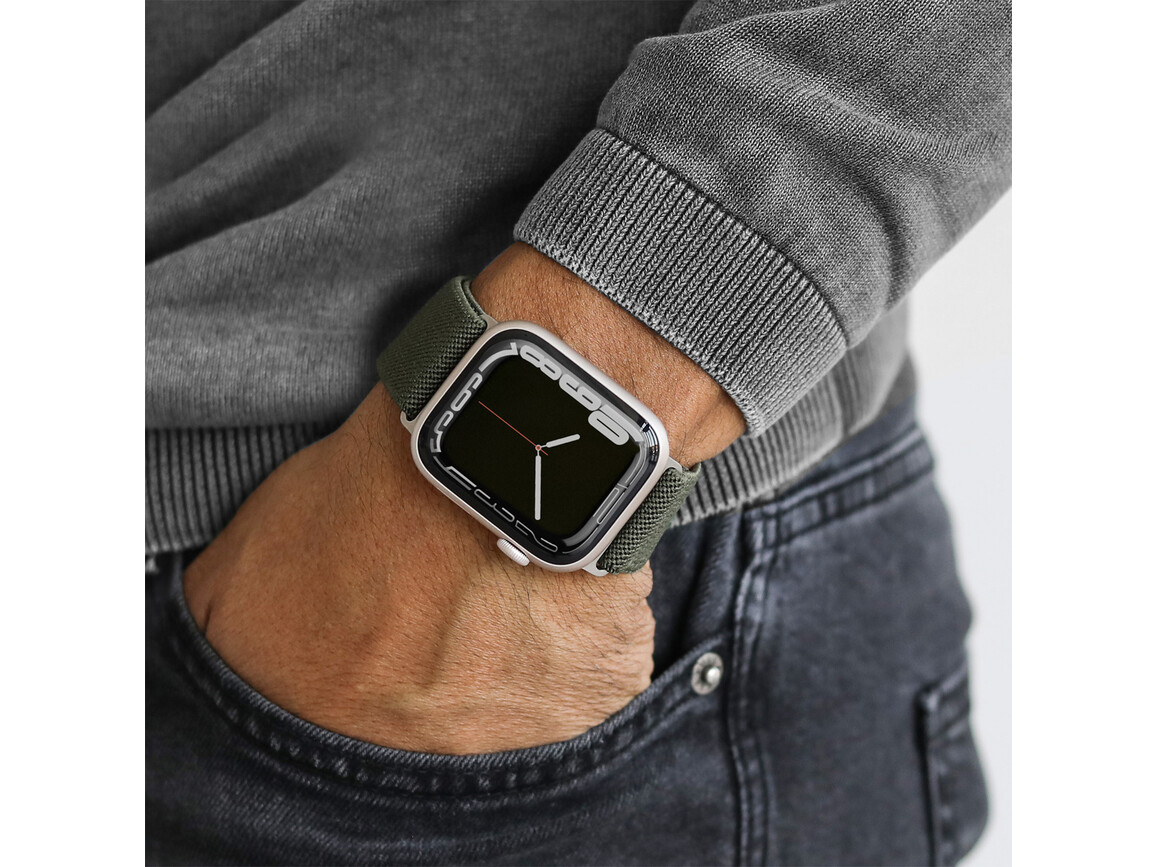 Vonmählen Classic Nylon-Armband für Apple Watch 42/44/45/49 mm, olivgrün